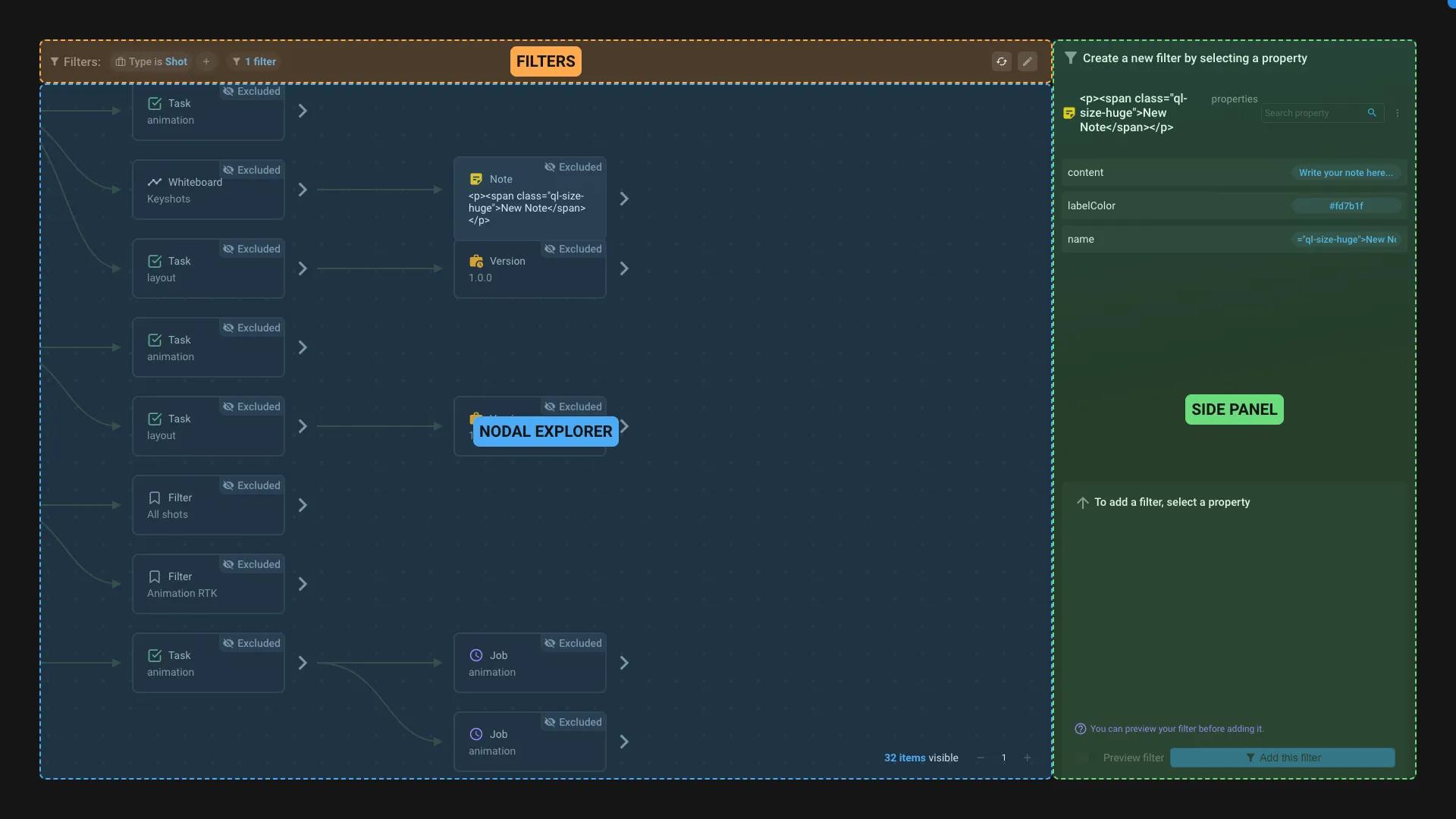 Workspace nodal editor